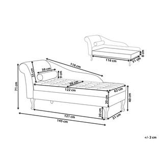 Beliani Chaiselongue aus Samtstoff Retro PESSAC  