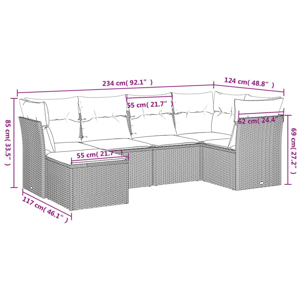 VidaXL set divano da giardino Polirattan  