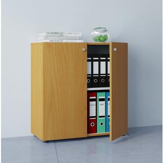 VCM Büroschrank mit 2 Fächern | moderner Aktenschrank mit Drehtüren | Maße ca. B. 70 x H. 74 x T. 40 cm - Lona 2-Fach  