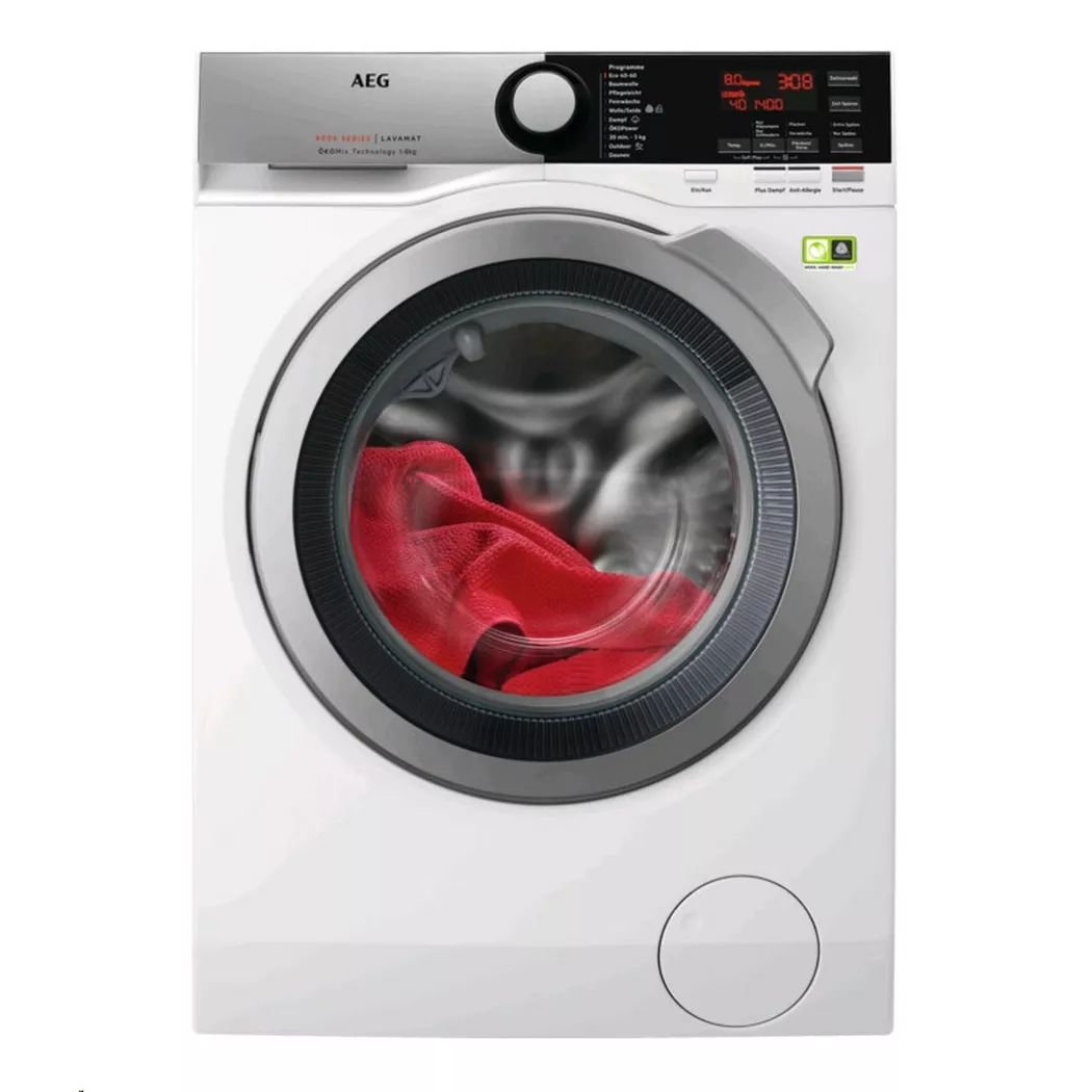 AEG - L8FE74488 Waschmaschine 8 kg, Ökomix, B, One Size, Weiss