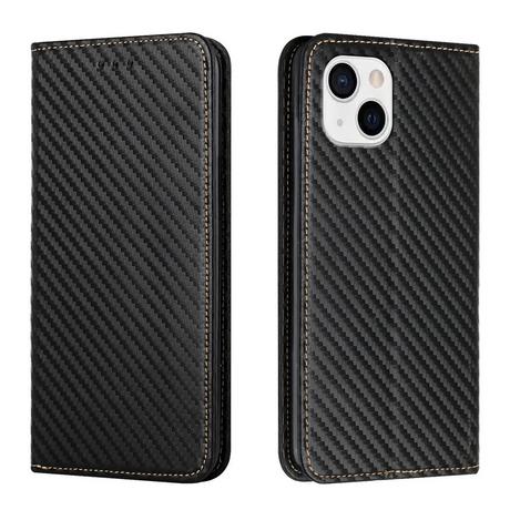 Cover-Discount  iPhone 14 Plus - Carbon Look Flip Case Hülle 