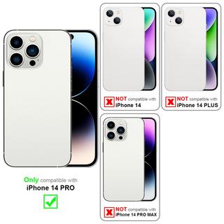 Cadorabo  Hülle für Apple iPhone 14 PRO TPU Silikon Edelstahl-Karbonfaser Optik 