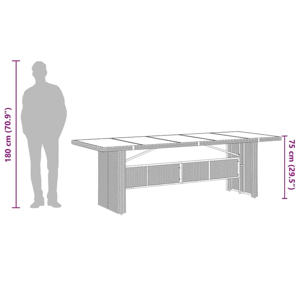 VidaXL Table de jardin rotin synthétique  