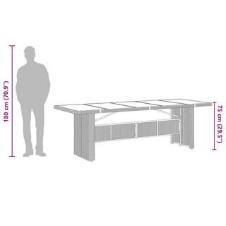 VidaXL Table de jardin rotin synthétique  