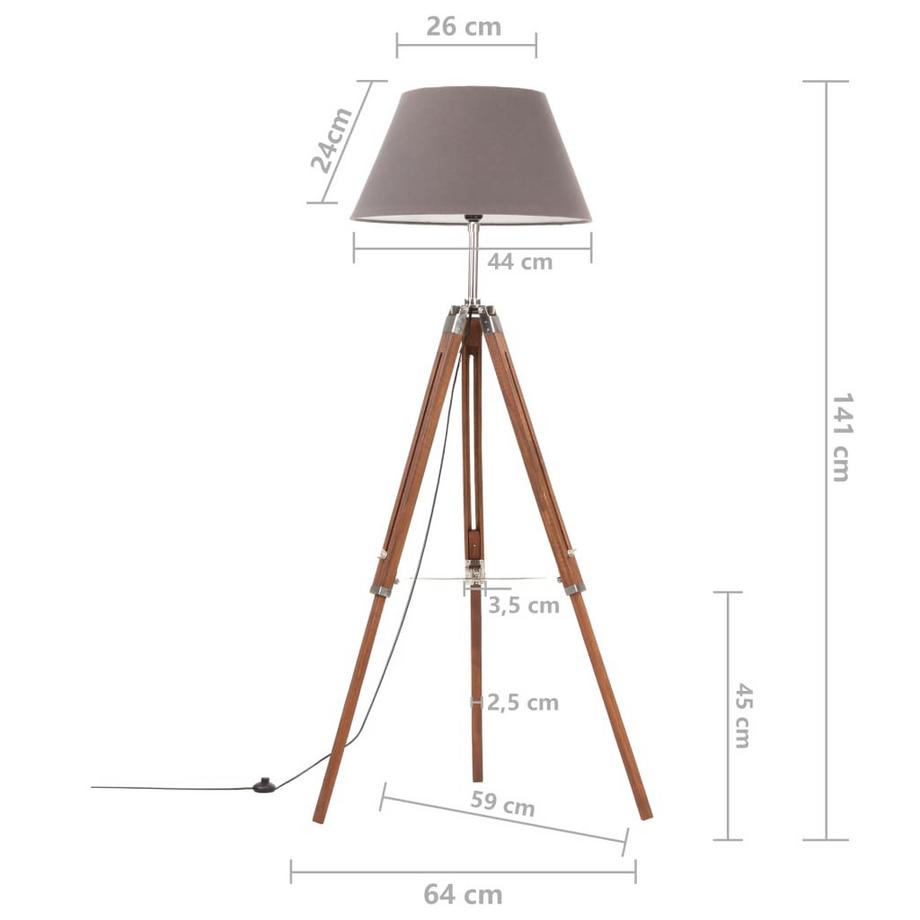VidaXL Lampadaire teck  