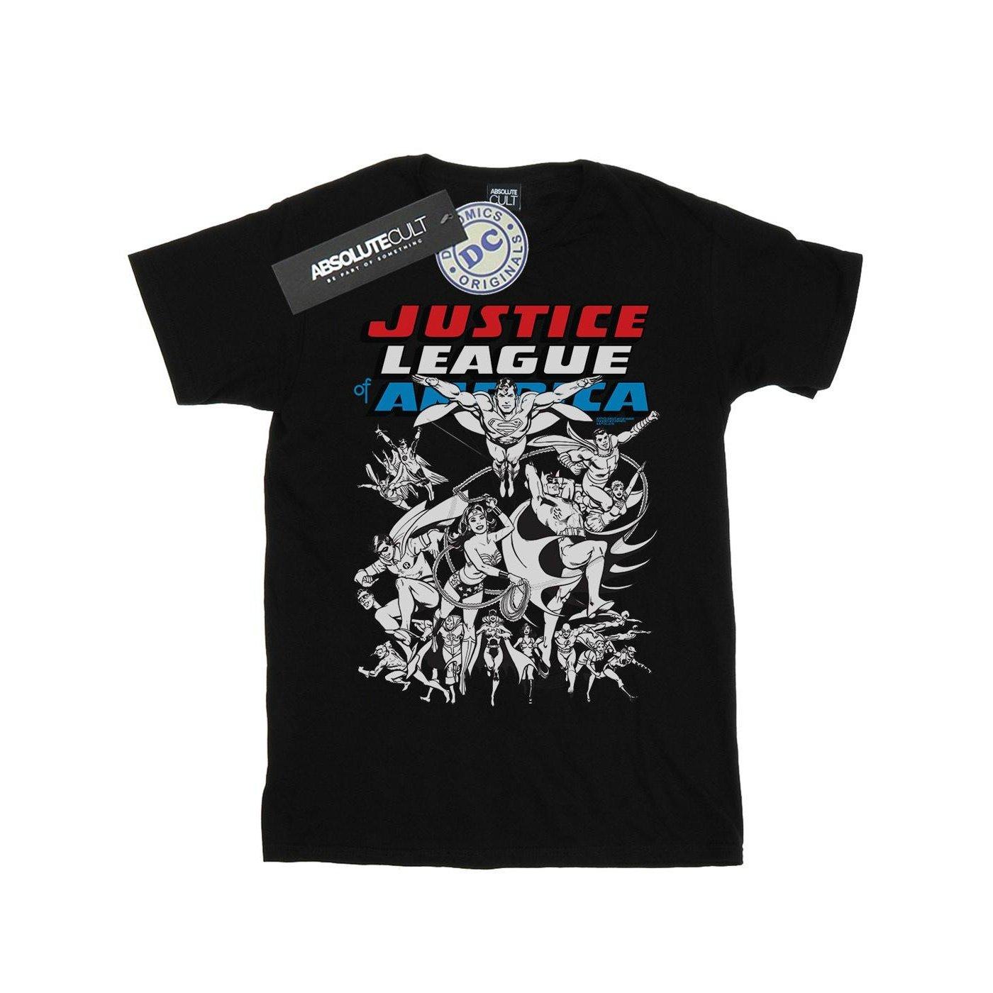 Image of Justice League Mono Action Pose Tshirt Mädchen Schwarz 116