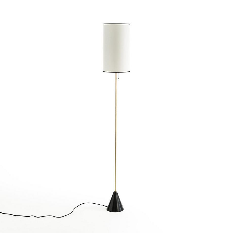 Lampadaire marbre et métal fer laiton Sophonie