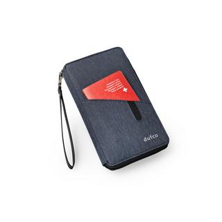 dufco by styro Portefeuille de voyage avec powerbank 4000 mAh "Smart Organizers", bleu jeans avec dufco logo  