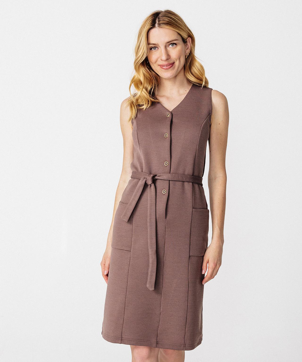 Image of Trägerkleid Aus Thermolactyl-milanostrick. Damen Braun 46