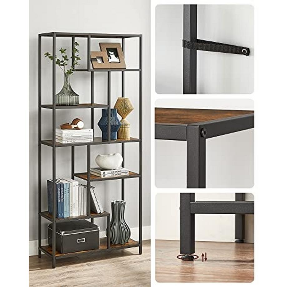 Pricenet Libreria geometrica a 6 livelli: versatile, resistente, facile da montare  