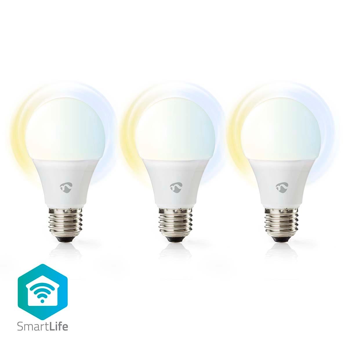 Image of Smartlife Led-lampe | Wi-fi | E27 | 806 Lm | 9 W | Varm Till Cool Vit | 2700 - 6500 K | Android™ / Ios | Glödlampa | 3 St. Unisex ONE SIZE