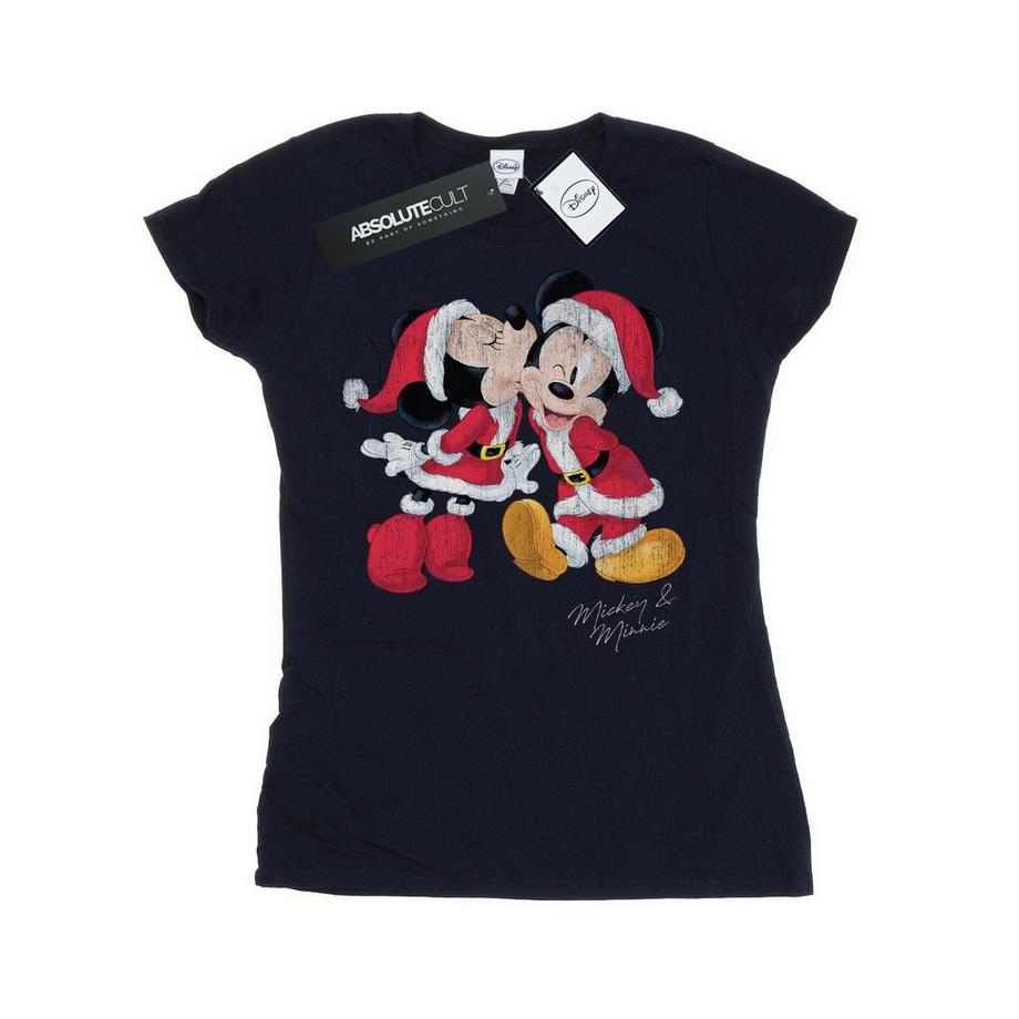 Disney Mickey und Minnie Kissing Christmas T-Shirt  