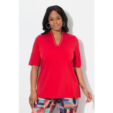 Shirt, A-Linie, Kelchkragen, Halbarm, Pima Cotton