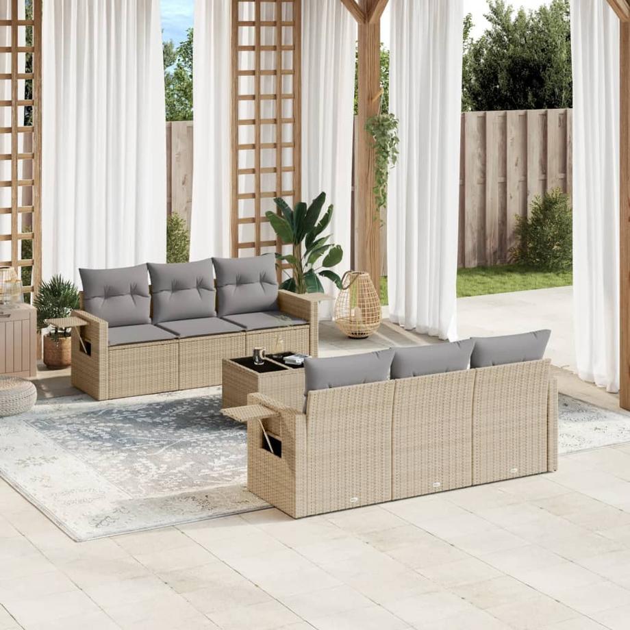 VidaXL Ensemble de canapés de jardin rotin synthétique  