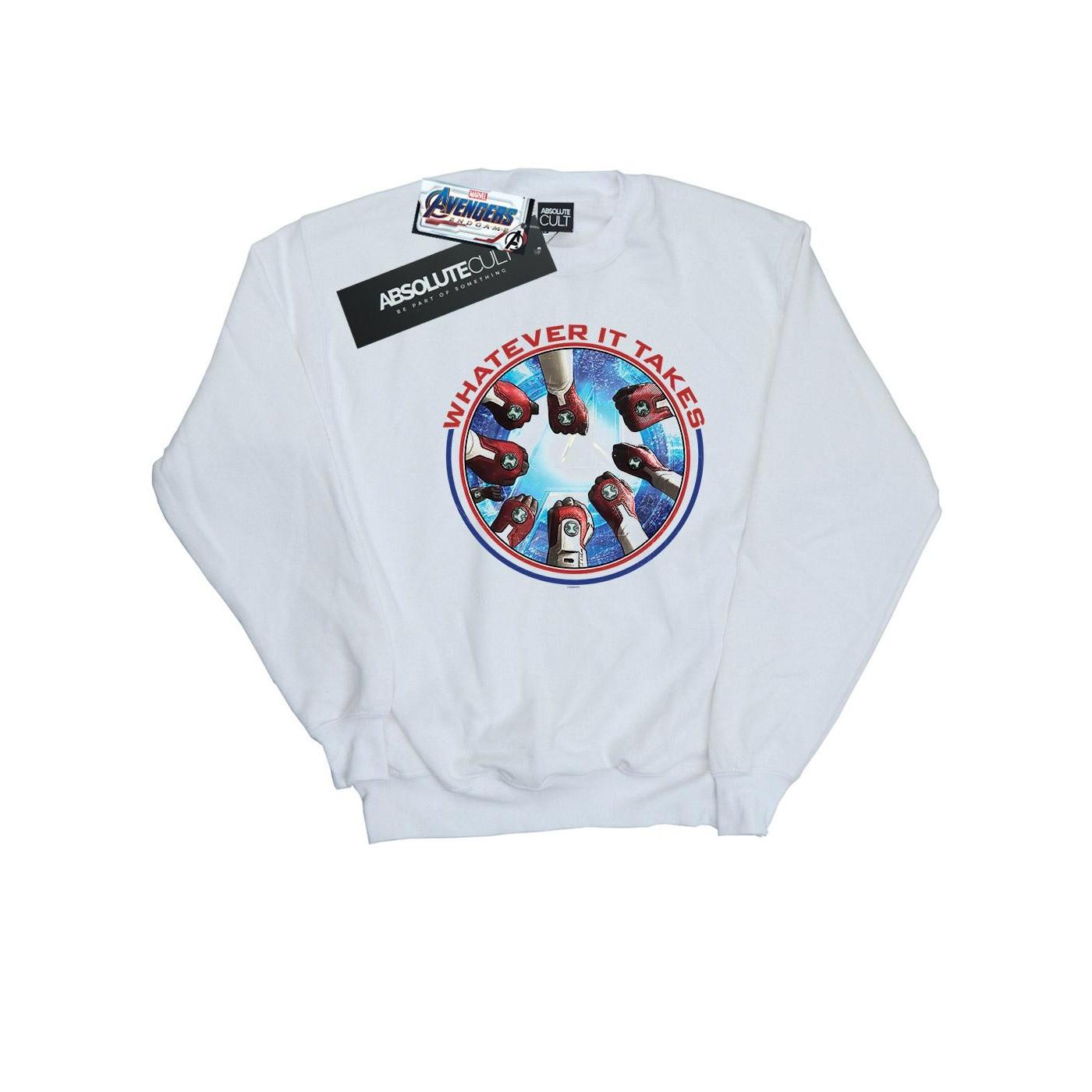 Image of Avengers Endgame Whatever It Takes Fists Sweatshirt Damen Weiss S