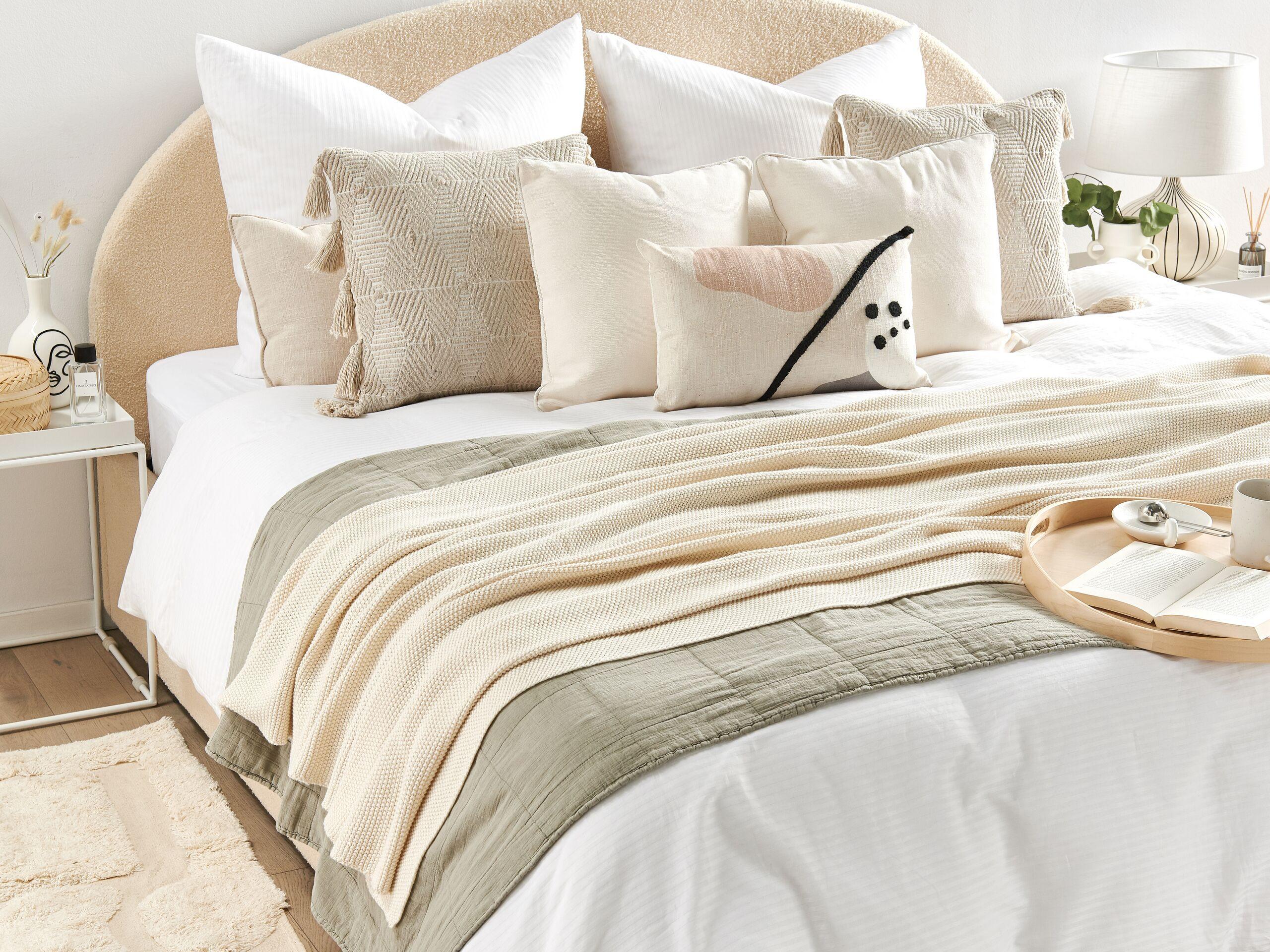 Beliani ASAKA Couverture Douillette en Coton Boho  