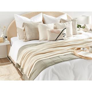 Beliani ASAKA Couverture Douillette en Coton Boho  