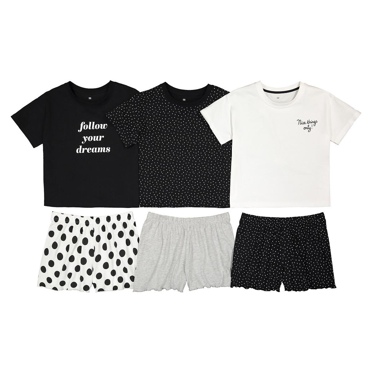 La Redoute Collections  Lot de 3 pyjashorts en coton à pois 