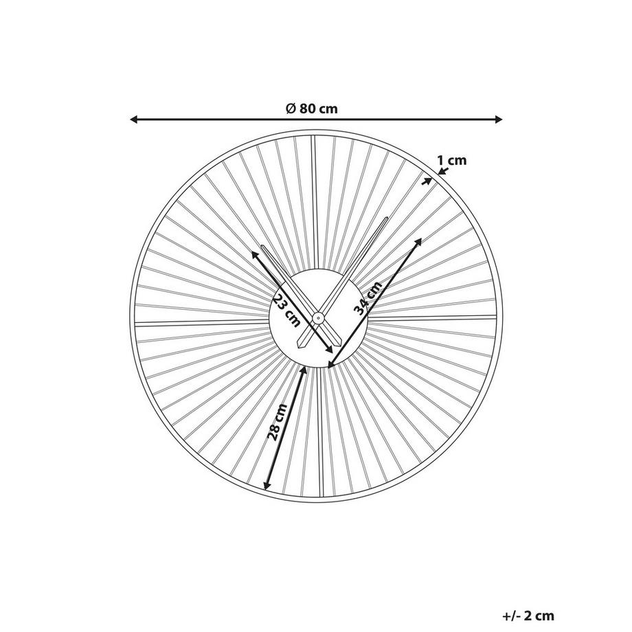 Beliani Wanduhr aus Eisen Minimalistisch SAZAIS  