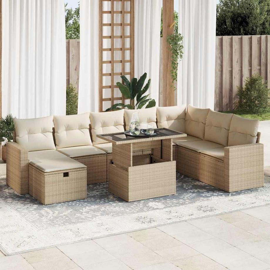 VidaXL Ensemble de canapés de jardin rotin synthétique  