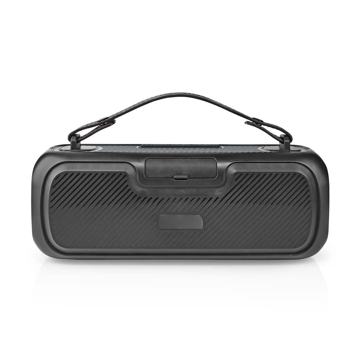 Nedis  Bluetooth® Party Boombox | 4,5 heures | 2.0 | 45 W | La lecture des médias: AUX / USB | Ipx5 | Synchronisationable | Poignée de roulement | Lumière de fête | Noir 