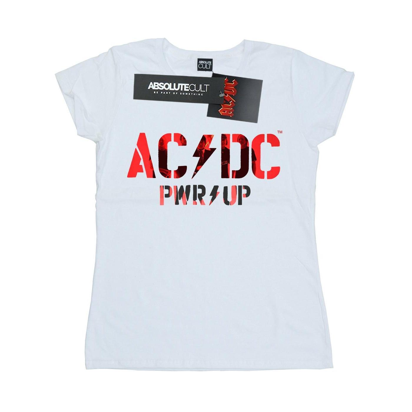 Image of Acdc Pwr Up Photo Logo Tshirt Damen Weiss XXL