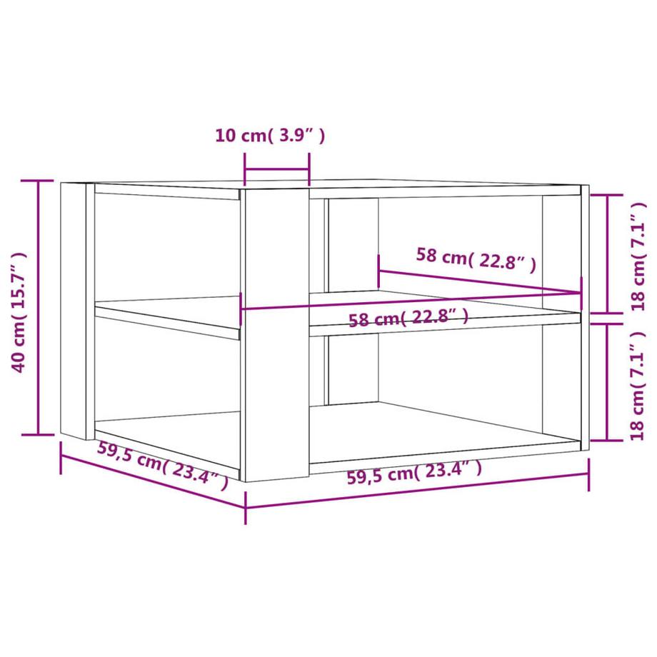VidaXL Table basse bois d'ingénierie  