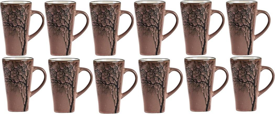 VILLA COLLECTION Villa Kaffeetasse Hela 12er Set dark rose 12 Stück, Grösse: 9x15cm, 0.5 Liter  