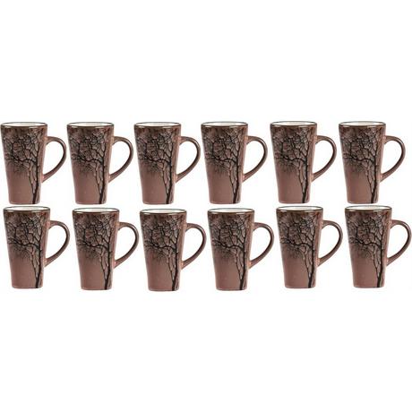 VILLA COLLECTION Villa Kaffeetasse Hela 12er Set dark rose 12 Stück, Grösse: 9x15cm, 0.5 Liter  