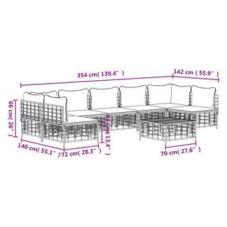 VidaXL Garten lounge set poly-rattan  