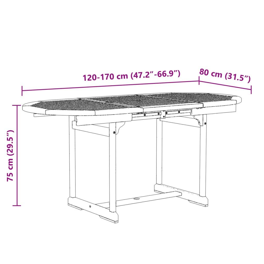 VidaXL set da pranzo da giardino Legno di acacia  