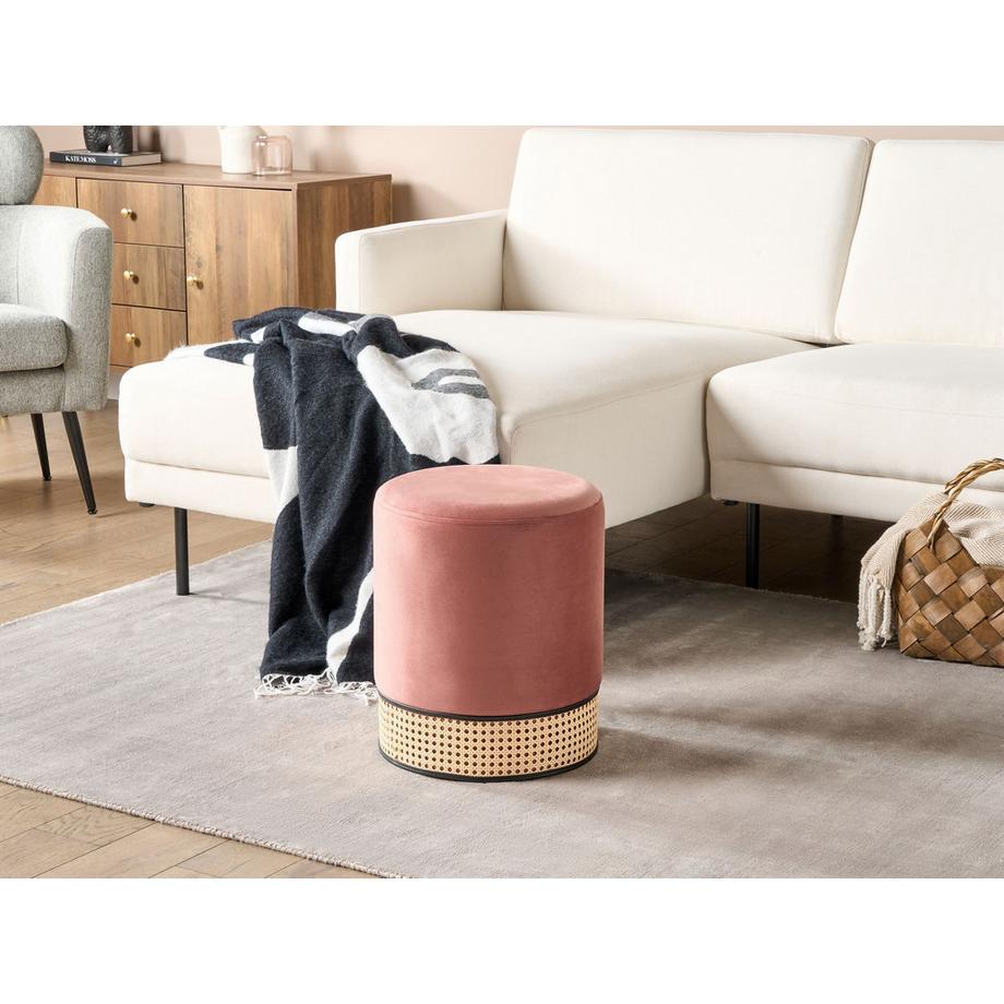 Beliani Pouf en Velours Glamour YANKTON  