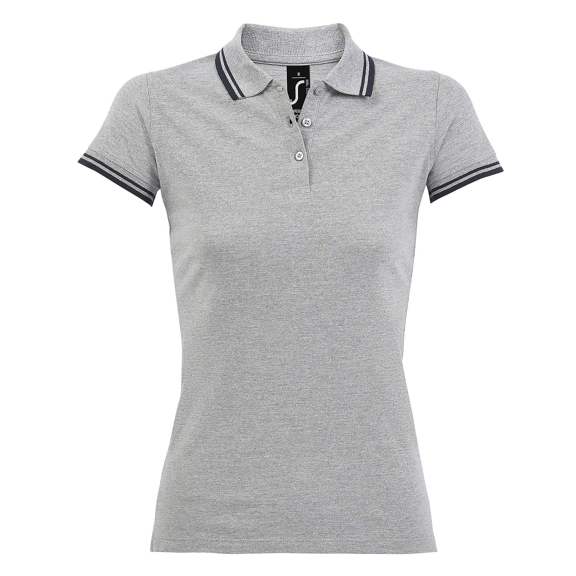 Image of Pasadena Pique Poloshirt, Kurzärmlig Damen Grau S