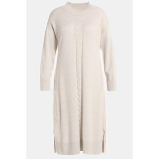 Ulla Popken  Robe en maille, motifs tressés, oversized, col droit, manches longues 