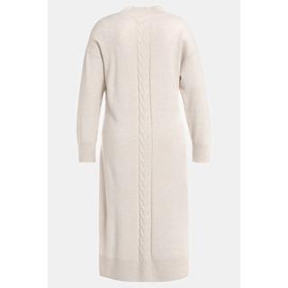 Ulla Popken  Robe en maille, motifs tressés, oversized, col droit, manches longues 