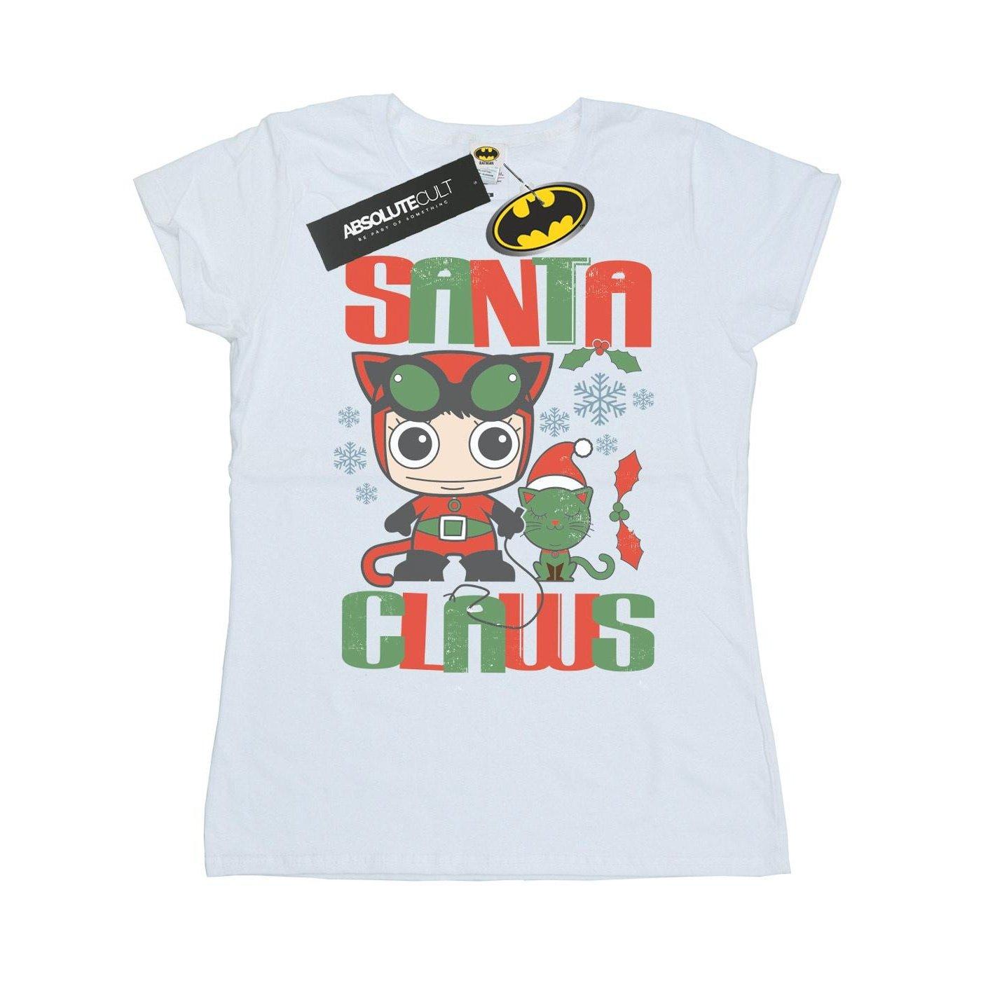 Image of Chibi Catwoman Santa Claws Tshirt Damen Weiss XXL