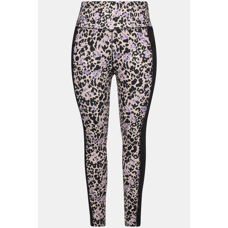 Ulla Popken Legging de Sport Recyclé Séchant Rapidement Imprimé Léopard  