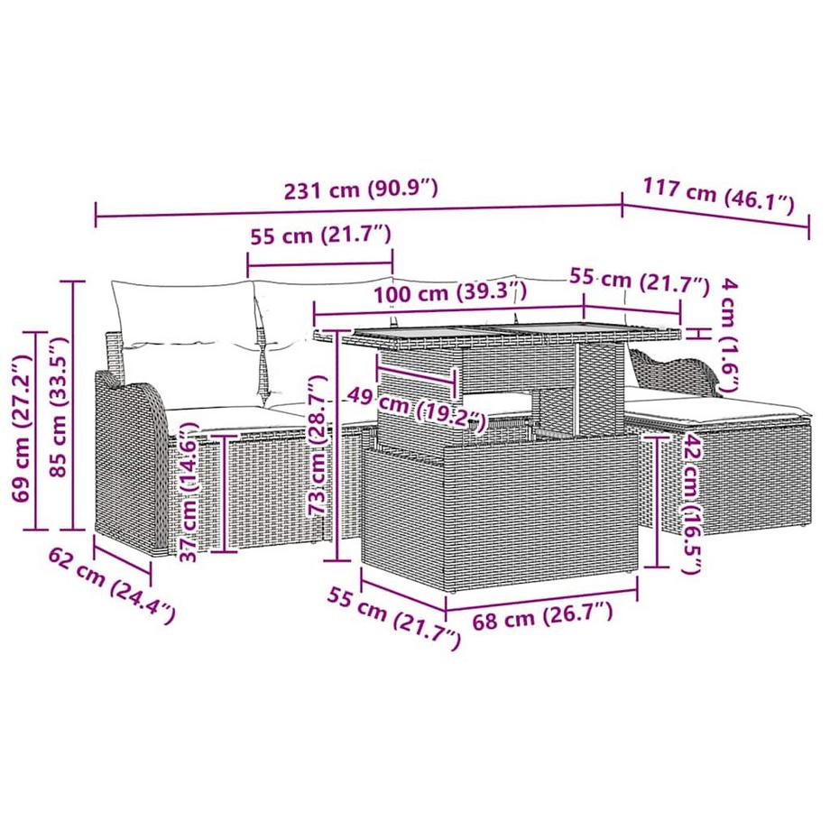 VidaXL Gartenmöbel poly-rattan  