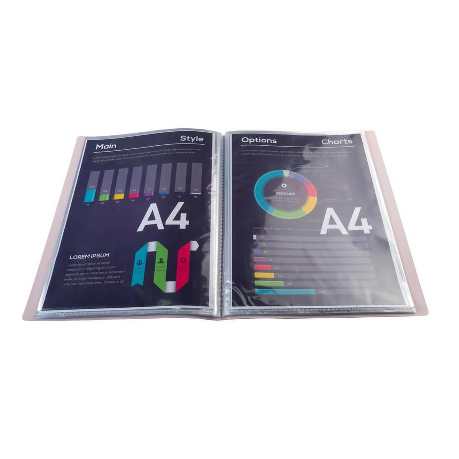 Exacompta Portalistino Aquarel copertina polipropilene semi-rigido, 60 buste liscio - A4 - x 8  