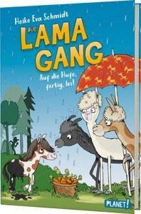 Die Lama-Gang. Mit Herz & Spucke 4: Auf die Hufe, fertig los! Schmidt, Heike Eva; Renger, Nikolai (Illustrationen) Copertina rigida 