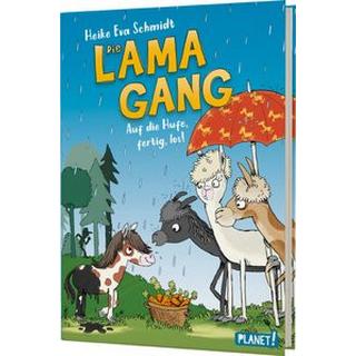 Die Lama-Gang. Mit Herz & Spucke 4: Auf die Hufe, fertig los! Schmidt, Heike Eva; Renger, Nikolai (Illustrationen) Copertina rigida 