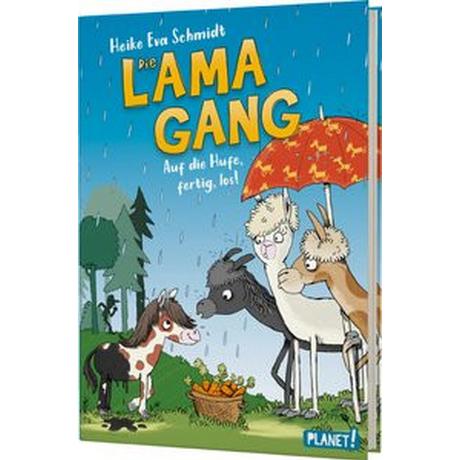 Die Lama-Gang. Mit Herz & Spucke 4: Auf die Hufe, fertig los! Schmidt, Heike Eva; Renger, Nikolai (Illustrationen) Copertina rigida 