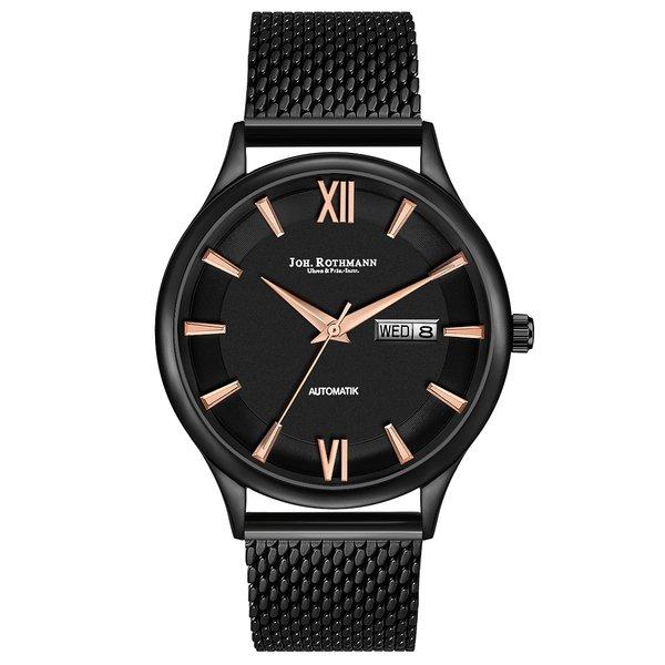 Image of Armband-uhr Leopold Herren Schwarz 23cm