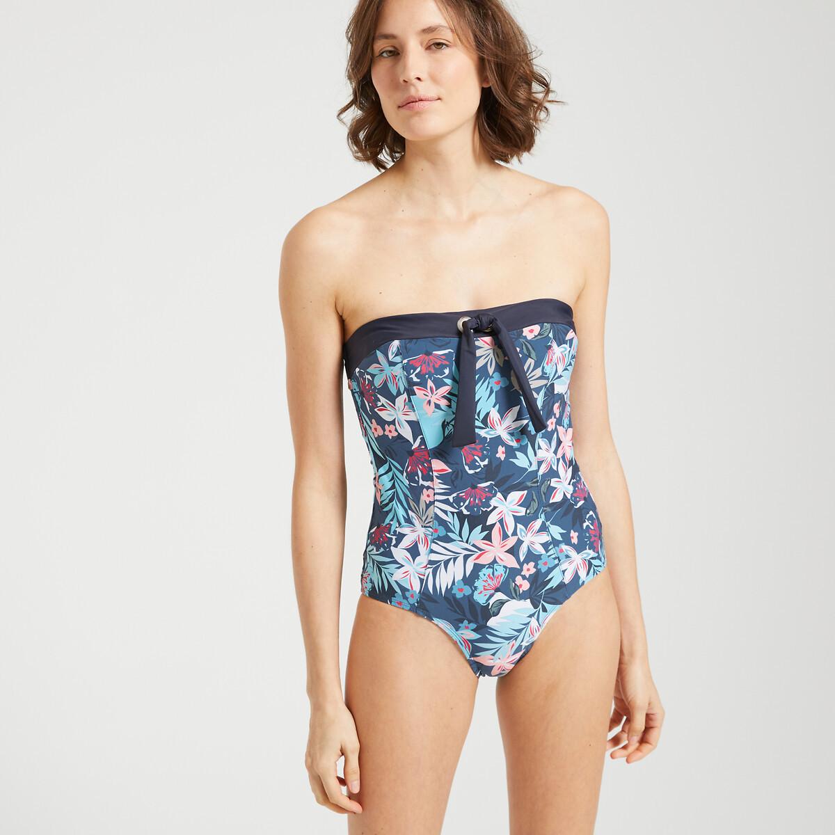 La Redoute Collections  Maillot de bain 1 pièce bustier imprimé floral 