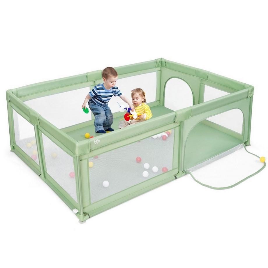 Northix  Laufgitter Baby Laufstall mit 50 Bällen & 2 Türen 205 x 147 x 68,5 cm Grün 