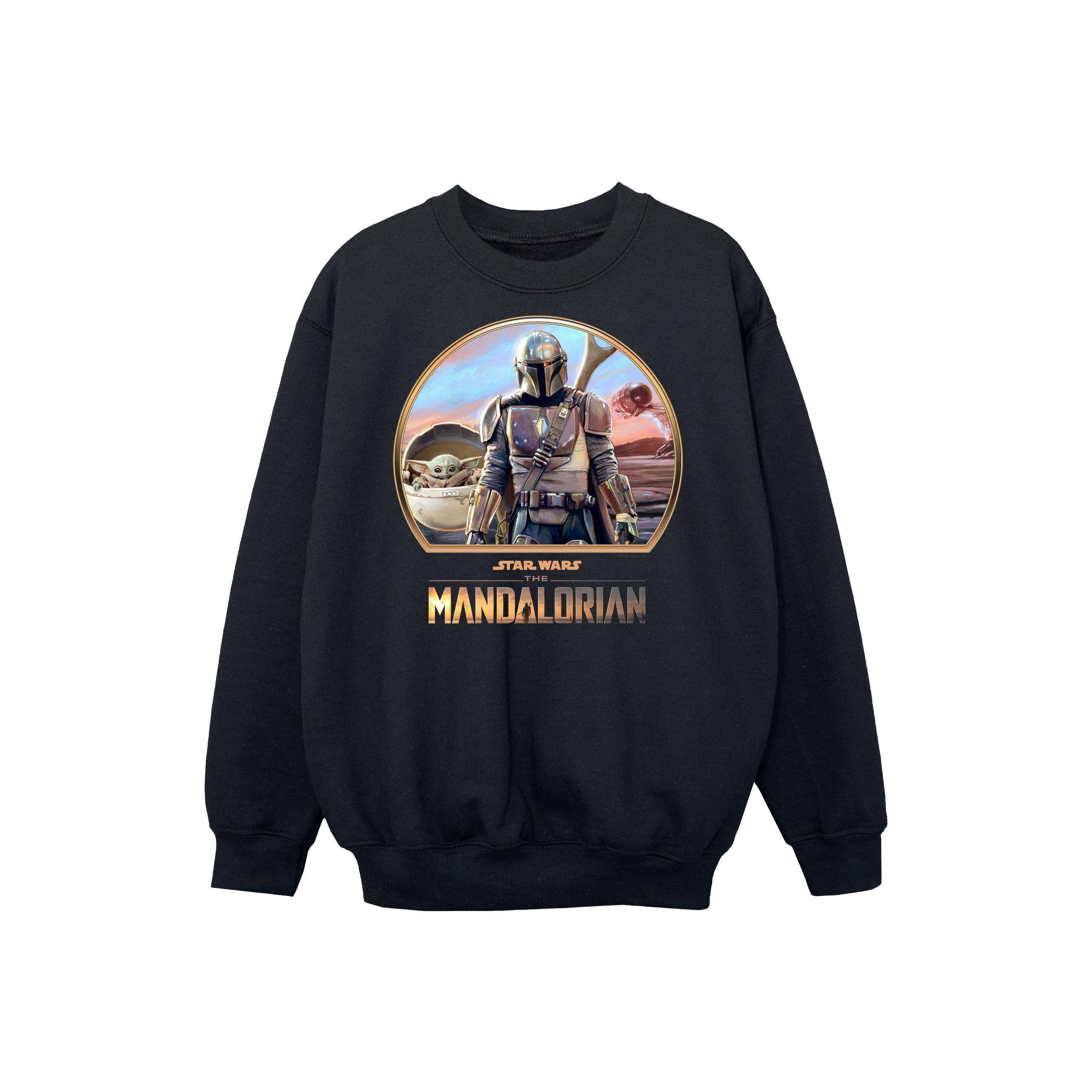 Image of The Mandalorian Mando And The Child Sweatshirt Jungen Schwarz 116
