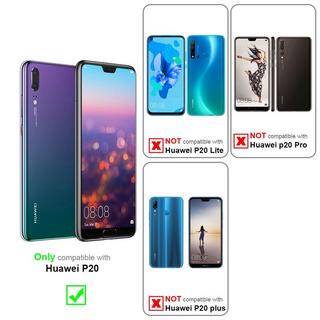 Cadorabo  Housse compatible avec Huawei P20 - Coque de protection bicolore en silicone TPU et dos en verre trempé 