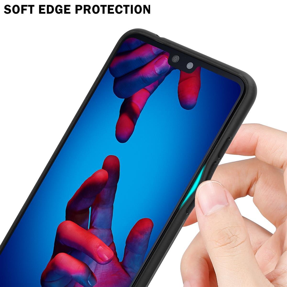 Cadorabo  Housse compatible avec Huawei P20 - Coque de protection bicolore en silicone TPU et dos en verre trempé 