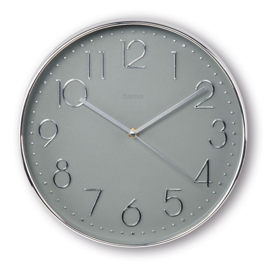 HAMA Corsica Wanduhr 30 cm Silber