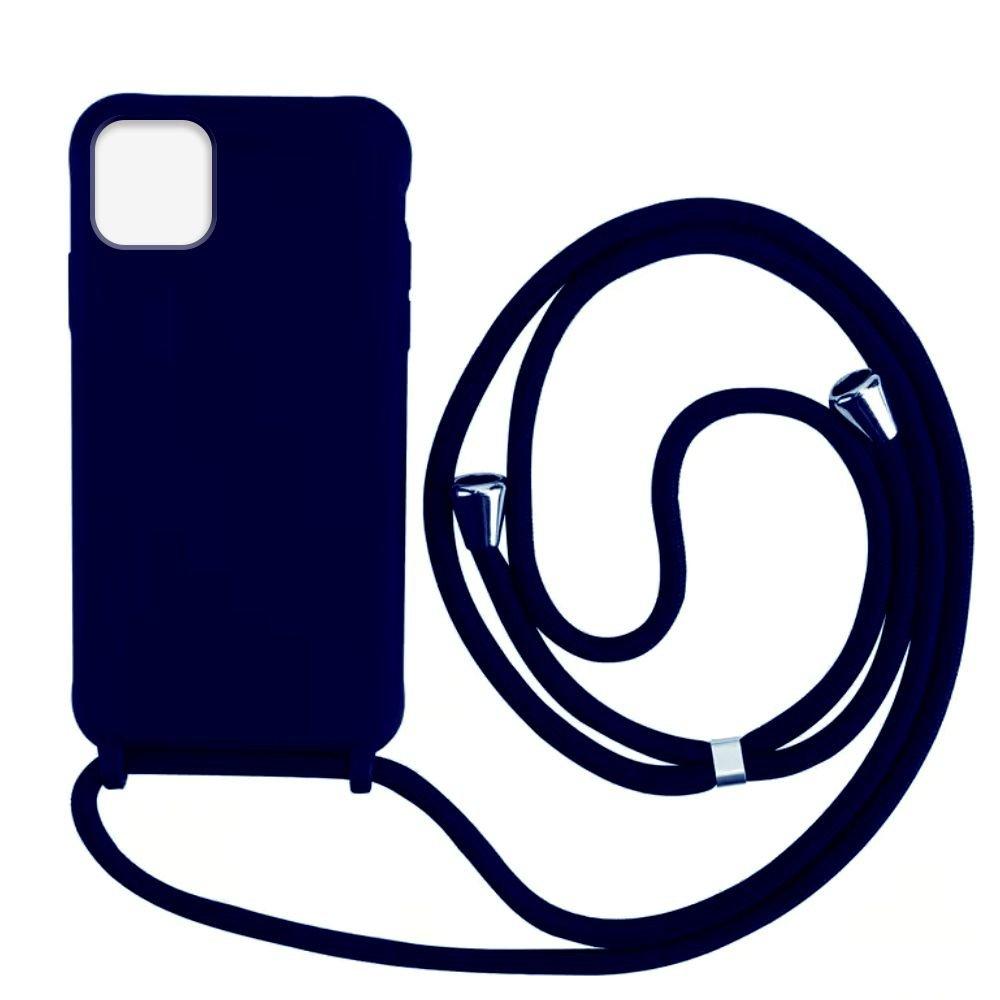 mobileup  Silikon Case mit Kordel iPhone 14 - Dark Blue 